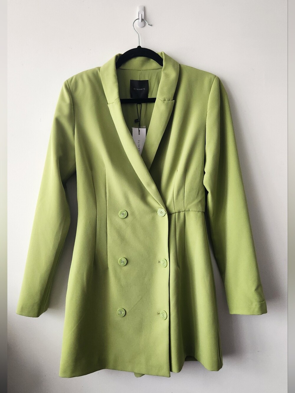 Dynamite Green Double-Breasted Blazer Dress